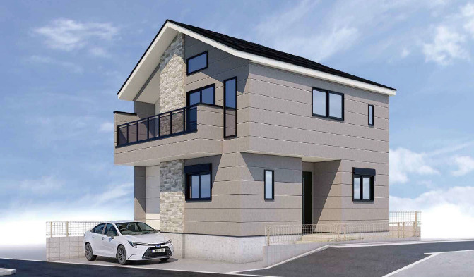 練馬区西大泉2丁目　準急停車駅　角地×省エネ住宅　限定1棟の外観パース