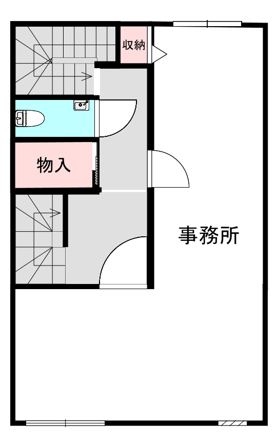 大阪市住吉区苅田７丁目の店舗事務所の間取り