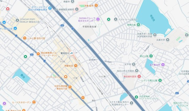 加古川市平岡町新在家　　JR「東加古川駅」徒歩11分の地図