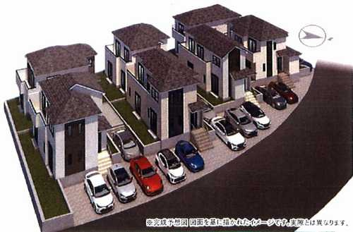 綾瀬市深谷中2丁目　新築戸建全7棟　C号棟の外観パース