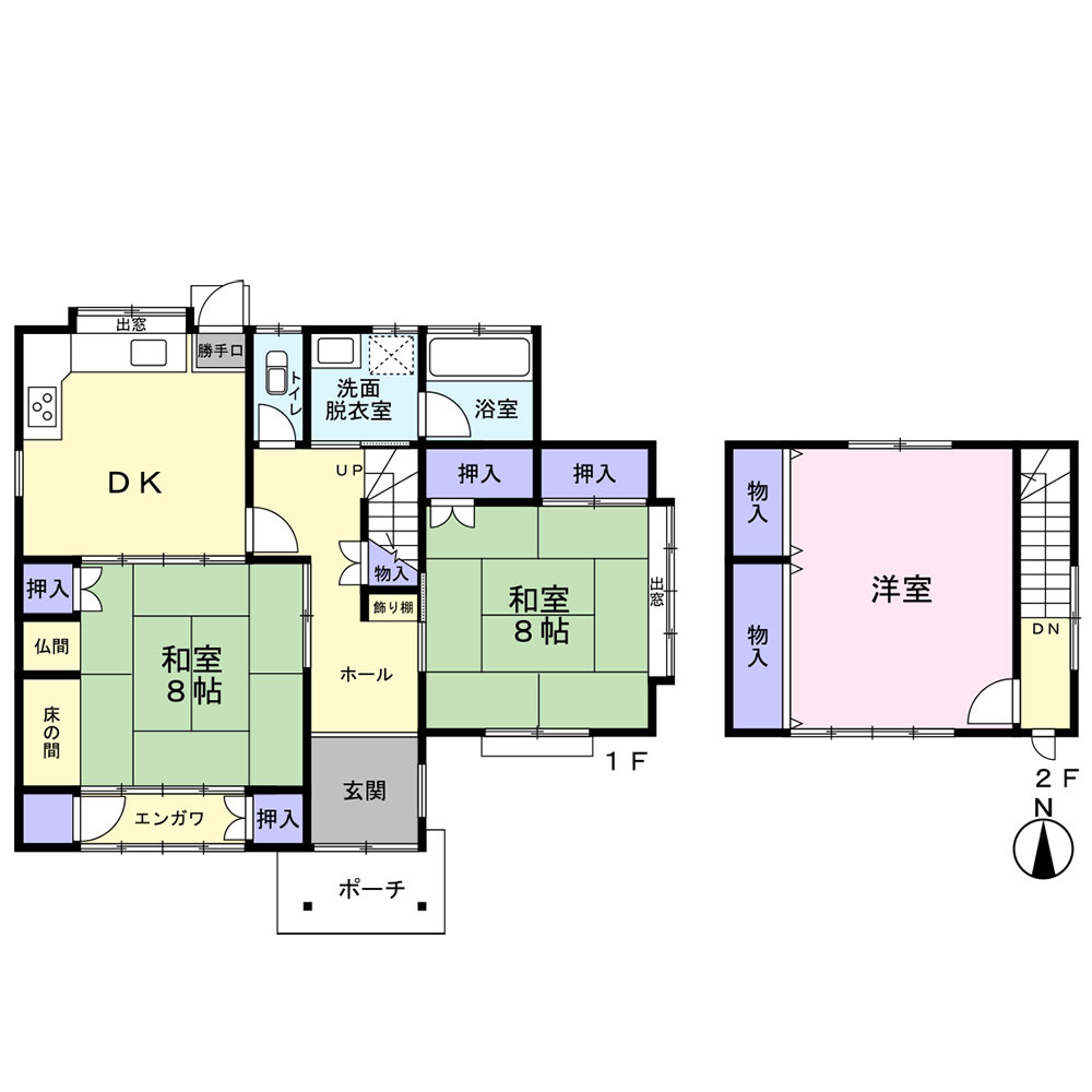 備前市鶴海畑付中古戸建住宅の間取り