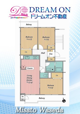 三郷早稲田団地3-4-2号棟の間取り