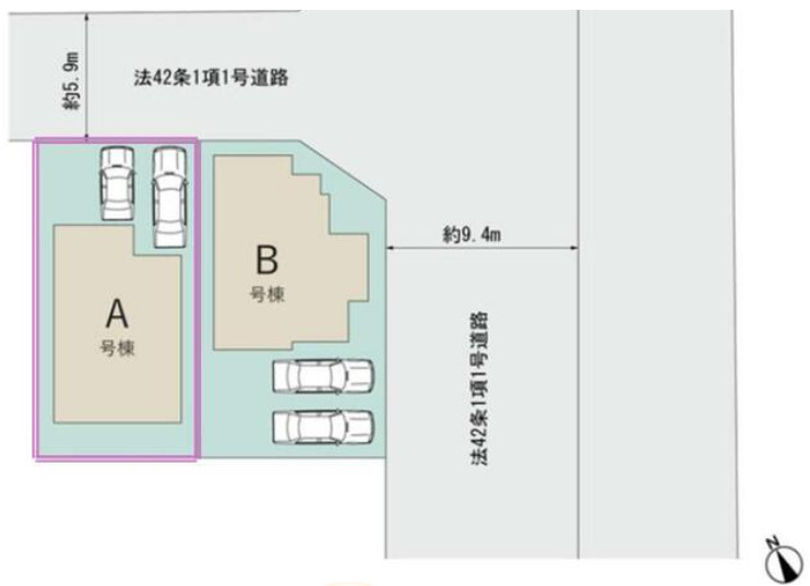 宇都宮市雀の宮七丁目の区画図