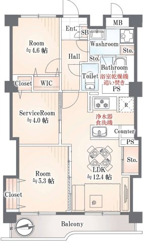 ライオンズマンション三鷹B棟の間取り