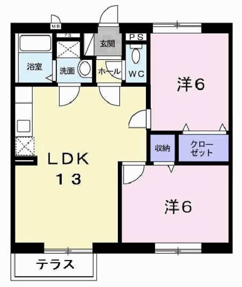 エスポワールドミールＢの間取り