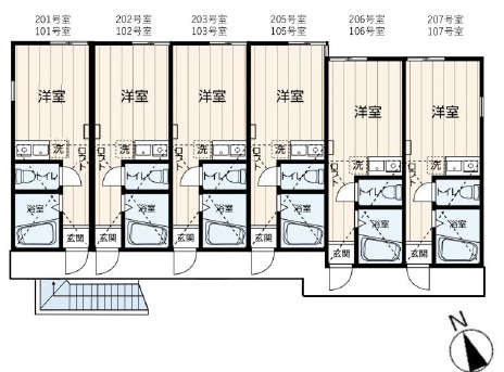 川崎市幸区　ユナイト南加瀬エカテリーナ　の間取り