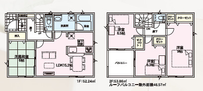 【新築戸建て】秋田市将軍野南　第5の間取り