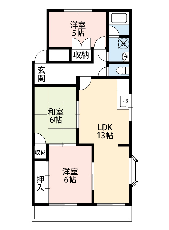 サンメゾン一ッ木Ⅱ　　刈谷市の賃貸ならクラスホーム刈谷店の間取り