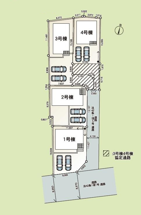石岡市若松第7　新築戸建　１号棟の区画図