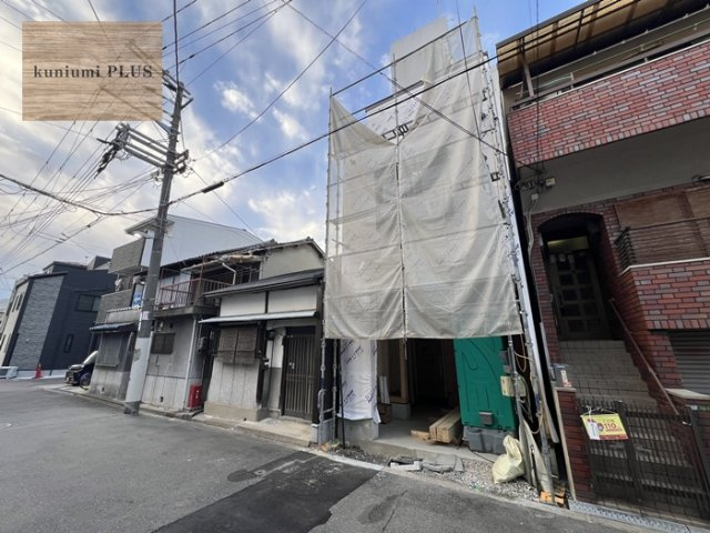 大阪市城東区成育4丁目の前面道路含む現地写真