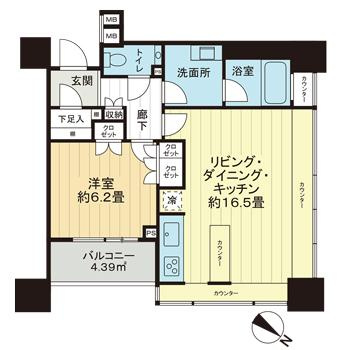 ザ・ヒルトップタワー高輪台の間取り