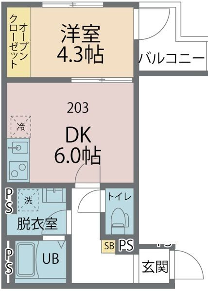 カインドネス千葉公園の間取り