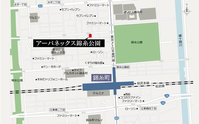 アーバネックス錦糸公園の地図