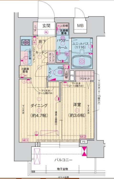 ソルテラス阿波座ウィズの間取り