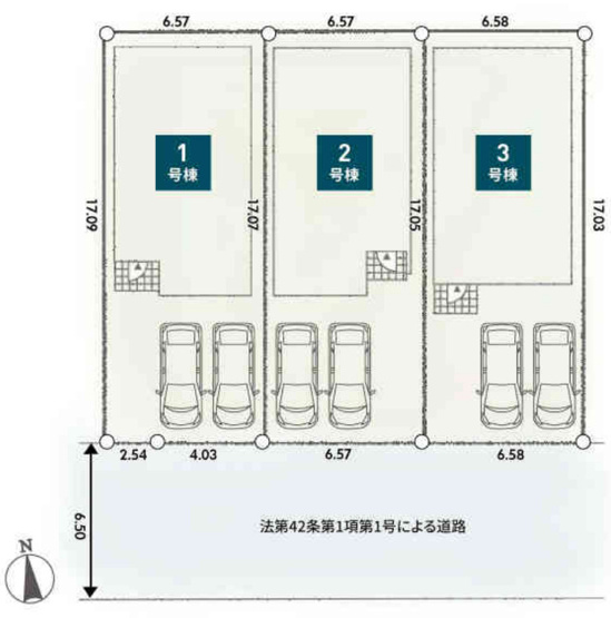 【区画図】 | 厚木市旭町４丁目　全３棟　新築住宅