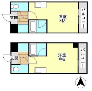 刈谷市松栄町１丁目の一棟アパートの間取り