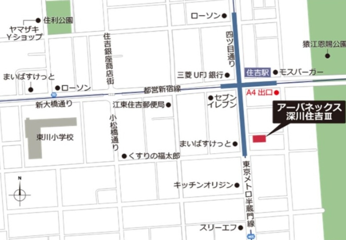 アーバネックス深川住吉Ⅲの地図