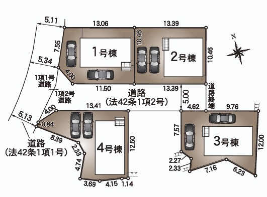 神戸市垂水区名谷町全４棟2号棟　新築戸建のエントランス