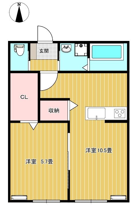 陽だまりハイツ奥田の間取り