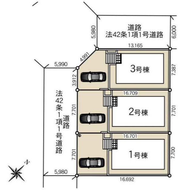 宇都宮市中岡本町の区画図