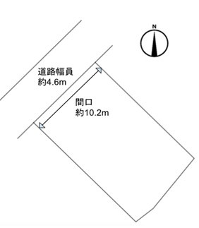 西霞町　土地の土地図|閑静な住宅街に整った土地形状。自由な間取りで広々としたマイホームを叶える建築条件のない土地です