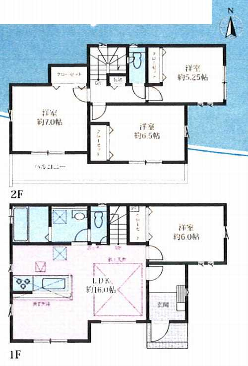 厚木市上依知3期　新築戸建全2棟　2号棟の間取り