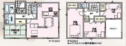 【新築戸建て】秋田市将軍野南　第5の間取り