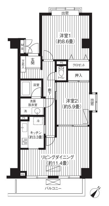 メゾン芝浦の間取り