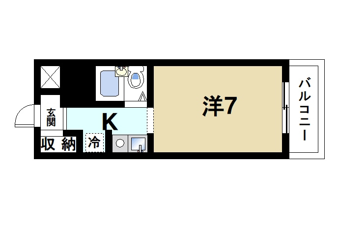 クレール秋篠の間取り|空気の入れ替えがしやすい間取りです