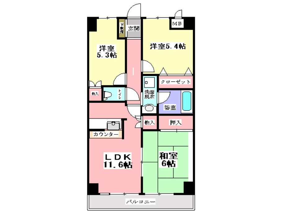 あびたしおん仲村　【仲介手数料：50％OFF】対象物件！の間取り