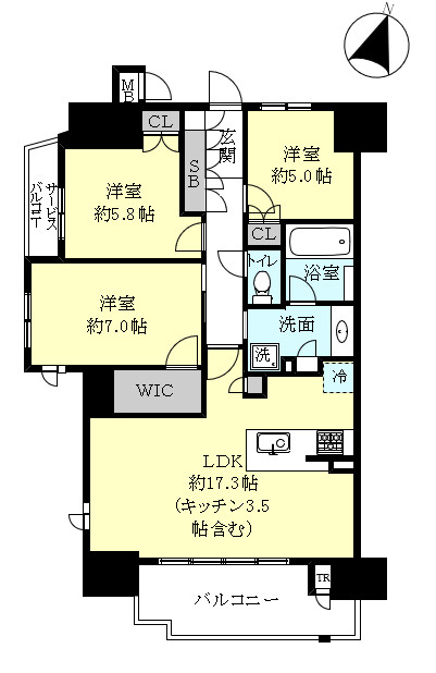プレイズ西明石の間取り