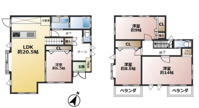【間取り】 | 日高市下鹿山　中古戸建