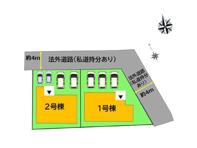太宰府市宰府5丁目第4-2棟（2号棟）の区画図|配置図（2号棟）