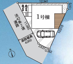 藤沢市辻堂１丁目　新築戸建の区画図