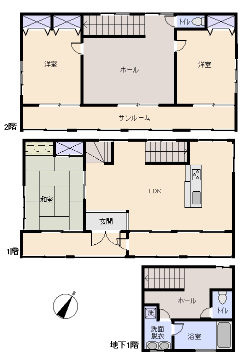 伊東市　大室高原別荘地の間取り