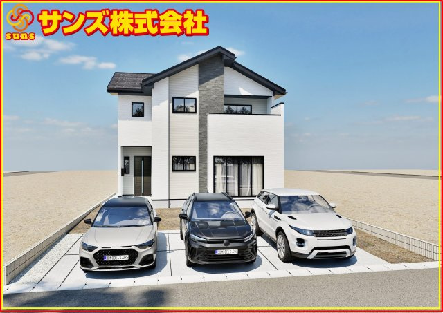郡山市安積町長久保3丁目（全1棟）　　　 １号棟　　　安積第３小学校、安積第２中学区　の外観パース|南側から見た外観CGパース♪