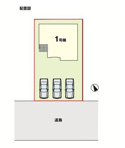 郡山市安積町長久保3丁目（全1棟）　　　 １号棟　　　安積第３小学校、安積第２中学区　の区画図
