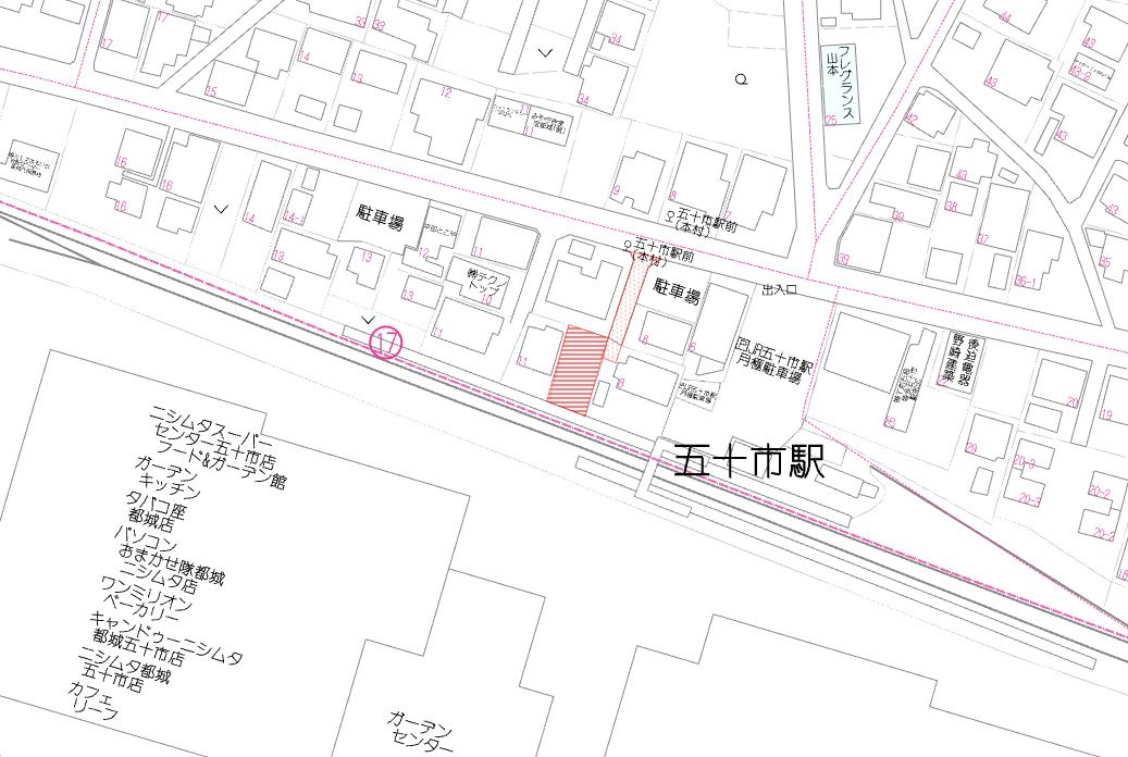 都城市久保原町の売地の土地図