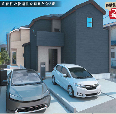 藤沢市辻堂新町２丁目　新築戸建　全２棟の外観パース|イメージパスですので実際のものと多少異なります
