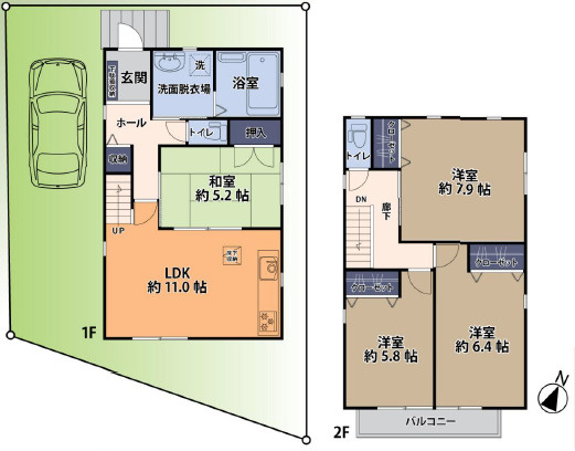 《仲介手数料半額》川越市大字的場　中古戸建の間取り