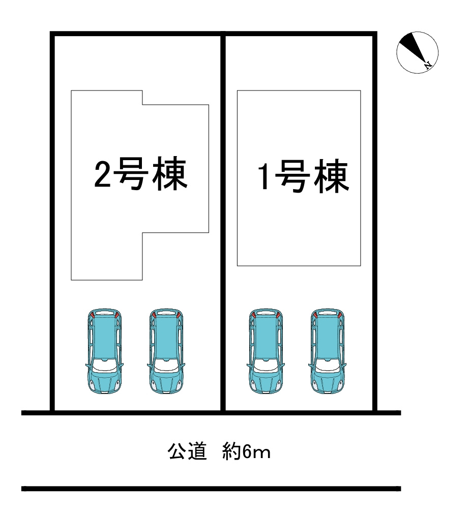 知多市つつじが丘3丁目　全2棟　1号棟の区画図|全2区画分譲地♪