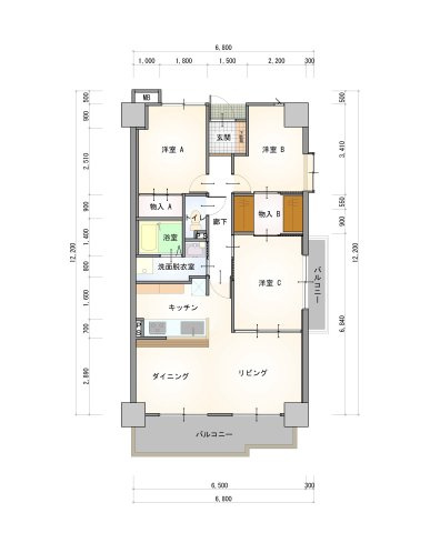 サーパス上吉田の間取り