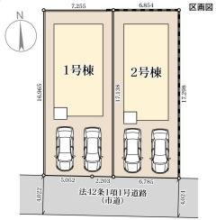 リーブルガーデン熊本市東区江津2丁目の区画図