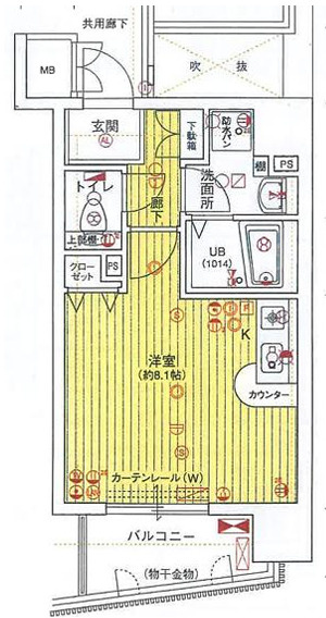 エイペックス松屋町ヴァンデュールの間取り