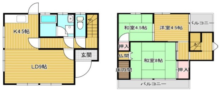 西舞子９丁目　中古戸建の間取り