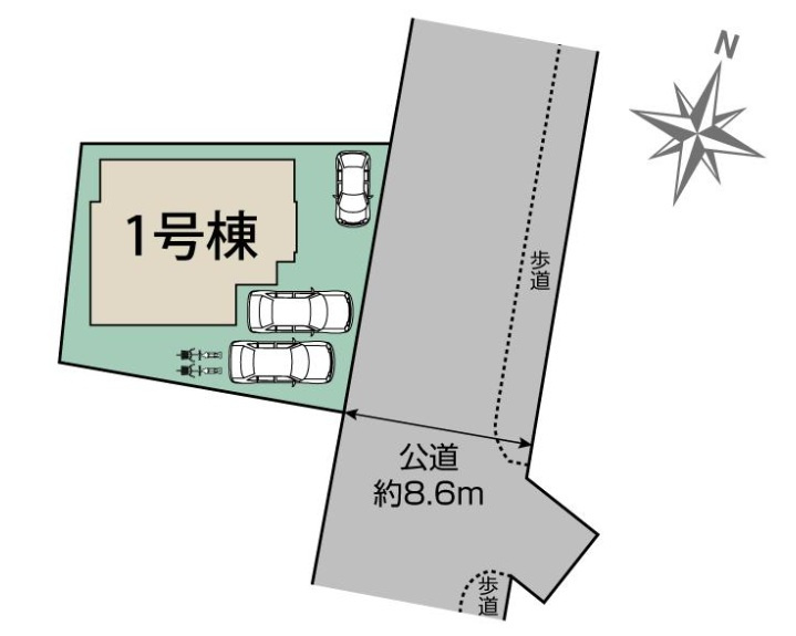 ブルーミングガーデン宇都宮市双葉2丁目の区画図|敷地面積：148.92㎡　接道：東側6.8ｍ(公道)