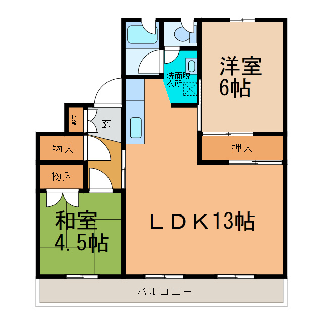 ビレッジハウス大成2号棟の間取り