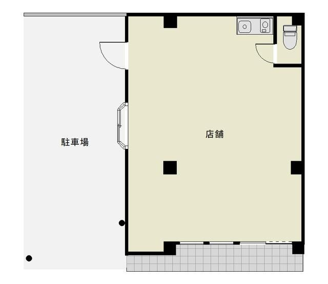 松戸市常盤平陣屋前の店舗事務所の間取り