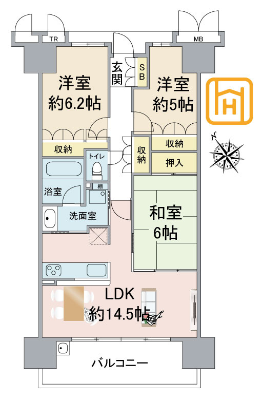 森都OSAKAウエストヴィルの間取り|※現況と図面が異なる場合現況を優先いたします。