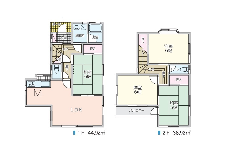 越谷市神明町２丁目　中古戸建の間取り|部屋数豊富で使い道が広がる4LDK。お子様それぞれの個室や書斎、客間までしっかり確保できる間取りです。